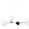 Lampa sufitowa SIENA, czarny żyrandol molekularny z białymi kloszami, gwint E14