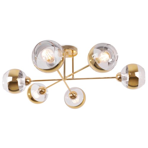 Lampa sufitowa ASTURIA, złoty żyrandol do salonu, jadalni, pokoju, elegancki, E27