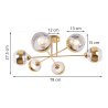 Lampa sufitowa ASTURIA, złoty żyrandol do salonu, jadalni, pokoju, elegancki, E27