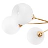 Lampa sufitowa ASTURIA, złoty żyrandol glamour nad stół i wyspę, białe kule, E27