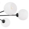 Lampa sufitowa ASTURIA, wisząca, czarna, białe klosze kule, styl loftowy, E27