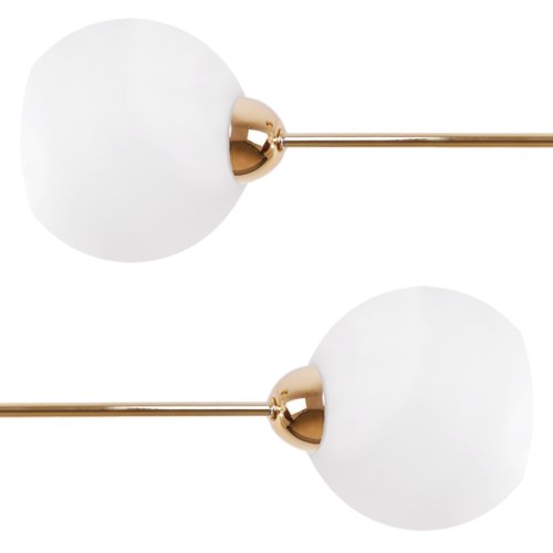 Lampa wisząca ASTURIA, złoty żyrandol glamour z białymi kloszami, E27