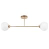 Lampa wisząca ASTURIA, złoty żyrandol glamour z białymi kloszami, E27