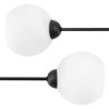 Lampa sufitowa ASTURIA, czarna konstrukcja loft, białe kule, dwa źródła światła