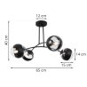 Lampa sufitowa TOLEDO, żyrandol loft do salonu, kuchni, pokoju, 4 źródła światła