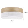 Lampa typu plafon z abażurem WOOD, sufitowa, 40cm, złocisty fornir dębowy