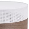 Lampa sufitowa WOOD, biało-beżowy abażur z naturalnym drewnem, nowoczesny