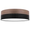 Lampa typu plafon z abażurem WOOD, czarno-brązowa, fornir orzechowy, 3xE27