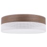 Lampa sufitowa WOOD, okrągły plafon z białym abażurem 50cm, do salonu i sypialni