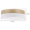 Lampa typu plafon z abażurem WOOD, sufitowa, biały drewniany żyrandol loft, E27