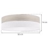 Lampa typu plafon WOOD, biało-beżowy okrągły żyrandol 50cm, elegancki, 3xE27