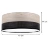 Lampa wisząca z abażurem WOOD, czarny plafon o średnicy 40cm, biały środek z plexi
