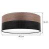 Lampa typu plafon z abażurem WOOD, okrągła, 40cm średnicy, na 3 źródła światła E27