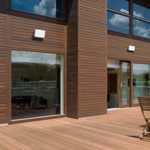 Naświetlacz ogrodowy FOKUS, solarny, halogen, LED, czujnik zmierzchu, pilot, 60W