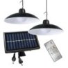 Lampa solarna SATURN, podwójna, ogrodowa, LED, wisząca, ściemniana, czujnik zmierzchu