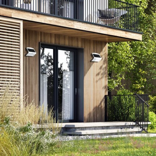 Lampka solarna BUTTERFLY, ogrodowa, najazdowa, uliczna, LED, kinkiet elewacyjny biały, 6,8W