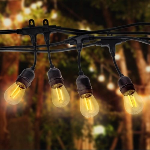 Girlanda ogrodowa z żarówkami LED, 10 źródeł światła, dekoracyjna, czarna, 10m