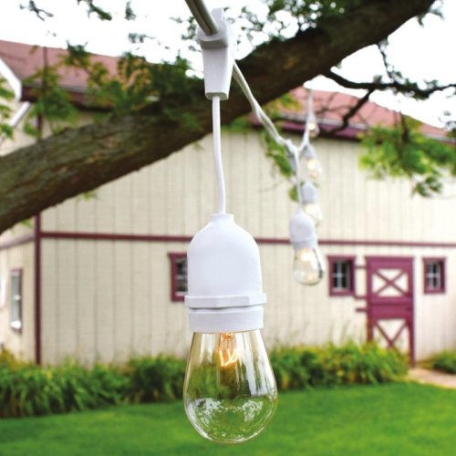 Girlanda do ogrodu LED, biała, światełka zewnętrzne ogrodowe, bez żarówek, 15m