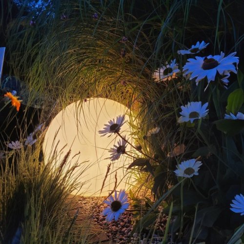 Lampa ogrodowa biała kula GLOBO, latarnia, stojąca, dekoracyjna, LED, 40cm