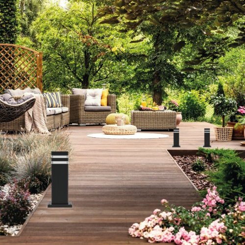 Lampa ogrodowa słupek VINI, latarnia LED, stojąca, czarna, zewnętrzna, GU10