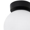 Lampa sufitowa kinkiet ALTA, biała kula, czarny plafon, do łazienki, salonu, pokoju