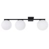Lampa sufitowa typu plafon, ALTA, czarna konstrukcja z białymi kloszami, loft, 3xE14