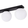 Lampa sufitowa listwa ALTA, czarny plafon loft, nowoczesny, białe kuliste klosze, LED, gwint E14