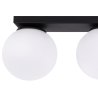 Lampa sufitowa listwa ALTA, czarny plafon loft, nowoczesny, białe kuliste klosze, LED, gwint E14
