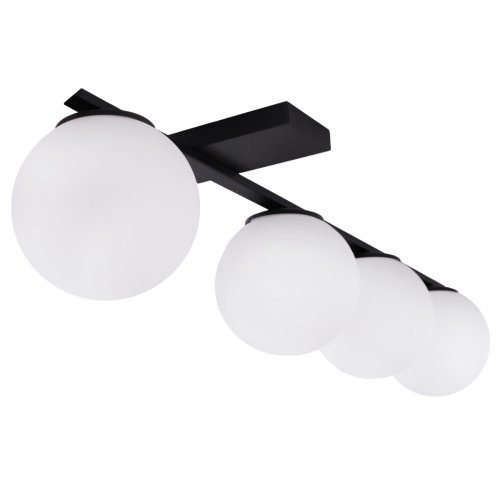Lampa sufitowa typu plafon, ALTA, białe kule, czarna konstrukcja w stylu nowoczesnym