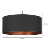 Stylowa i piękna czarna lampa wisząca z miedzianym środkiem i kolorami linek do wyboru Stylowa i piękna czarna lampa wisząca z miedzianym środkiem i kolorami linek do wyboru
