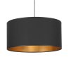 Niezwykła lampa wisząca ze złotym środkiem i czarnym abażurem