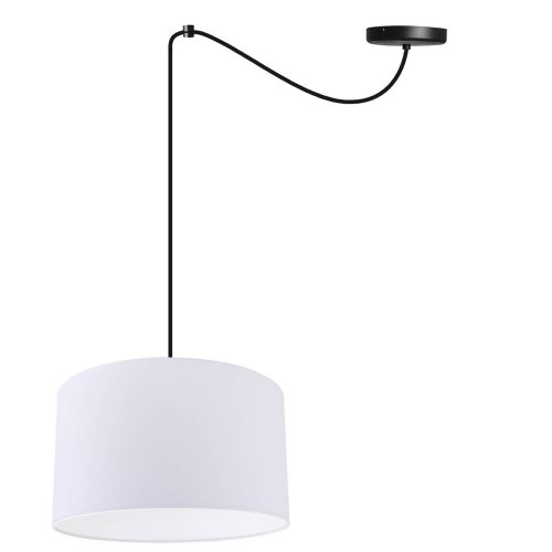OUTLET -30% Lampa Wisząca Pojedyncza Biała Pająk Abażur