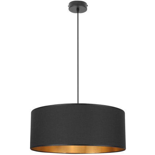 OUTLET -35% Nowoczesna Lampa Wisząca Złoty Środek Abażur Czarny 50 cm