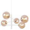 Lampa sufitowa VICENZA, wisząca, molekularny żyrandol glamour, biało-złoty, miodowe kule