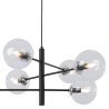 Lampa wisząca VICENZA, czarna, żyrandol z dodatkami glamour chrom, bezbarwne kule, E14