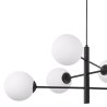 Lampa sufitowa VICENZA, wisząca, loft, czarny żyrandol molekularny, glamour, białe kule