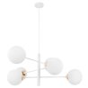 Lampa wisząca VICENZA, biało-złota, sufitowa, żyrandol z kloszami glamour w kształcie kuli