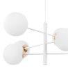 Lampa wisząca VICENZA, biało-złota, sufitowa, żyrandol z kloszami glamour w kształcie kuli