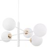 Lampa wisząca VICENZA, biało-złota, sufitowa, żyrandol z kloszami glamour w kształcie kuli