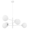 Lampa sufitowa VICENZA, wisząca, biały żyrandol z dodatkami chrom, do kuchni i salonu, E14
