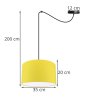 OUTLET -35% Lampa Wisząca Pojedyncza Żółta Pająk Abażur