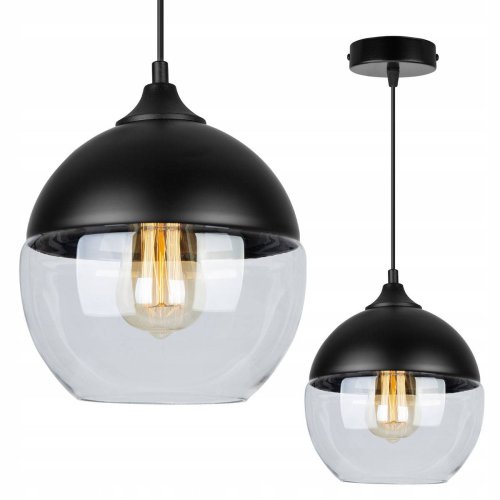 OUTLET -15% Nowoczesna Lampa Wisząca w Stylu Loft z Kloszem ze Szkła