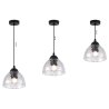 Lampa wisząca pojedyncza VENICE, sufitowa, szklany przezroczysty klosz, do kuchni, salonu