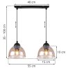 Lampa wisząca VENICE, sufitowa, podwójny żyrandol do kuchni, salonu, jadalni, szklane klosze