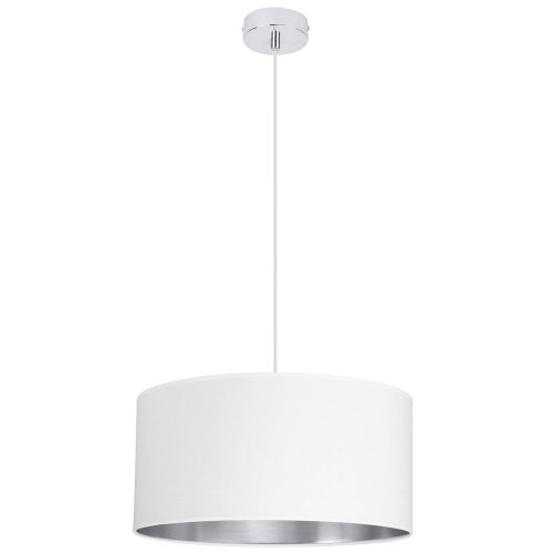 Lampa Wisząca z Abażurem Srebrny Środek