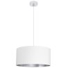 Biała Lampa Wisząca Z Abażurem Srebrny Środek Biała Lampa Wisząca Z Abażurem Srebrny Środek