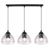Lampa sufitowa VENICE, wisząca, potrójny żyrandol listwa ze szklanymi kloszami, styl loftowy