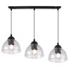 Lampa sufitowa VENICE, wisząca, potrójny żyrandol listwa ze szklanymi kloszami, styl loftowy