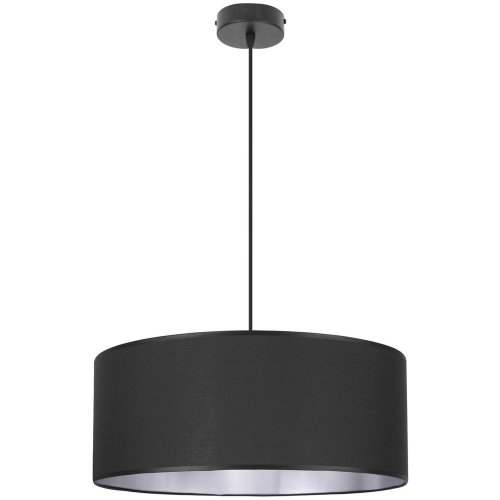 Stylowa Lampa Wisząca z Abażurem Srebrne Wnętrze