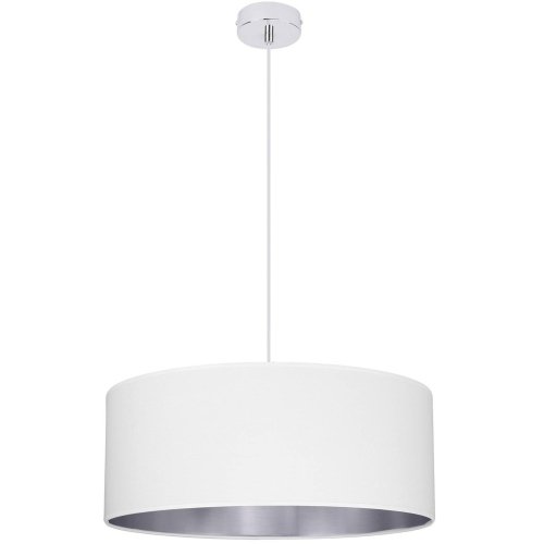 Stylowa Lampa Wisząca z Abażurem Srebrne Wnętrze